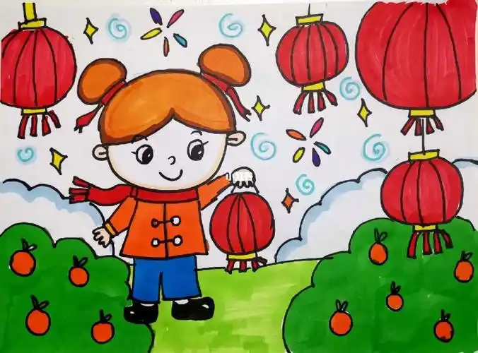 幼儿园主题画春节