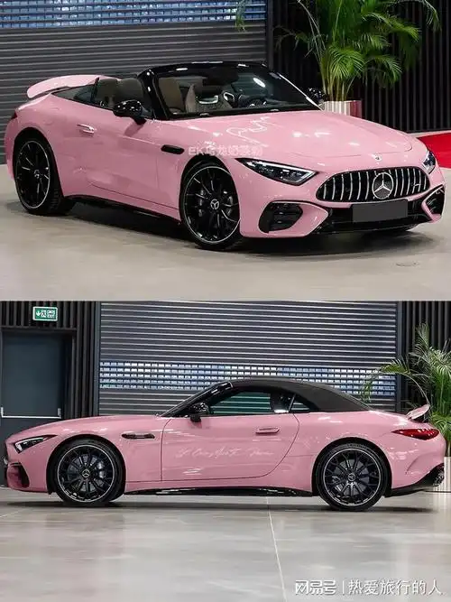 迪士尼在逃公主# #奔驰# #奔驰sl43# #乌龙奶茶粉这辆粉色座驾真的越