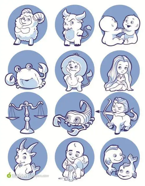 星座动漫形态简笔画十二星座简笔画卡通简笔画星座图星座动物简笔画