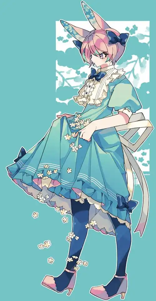 lolita 小裙子穿搭 画师:おずれいじ