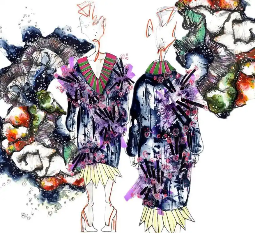 灵感库|  sketch:刺绣 x 插画#服装设计@dou  - 抖音