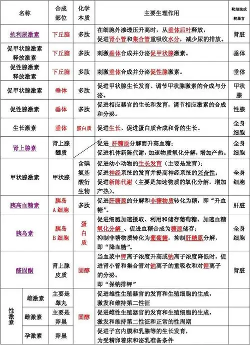 主要的动物激素