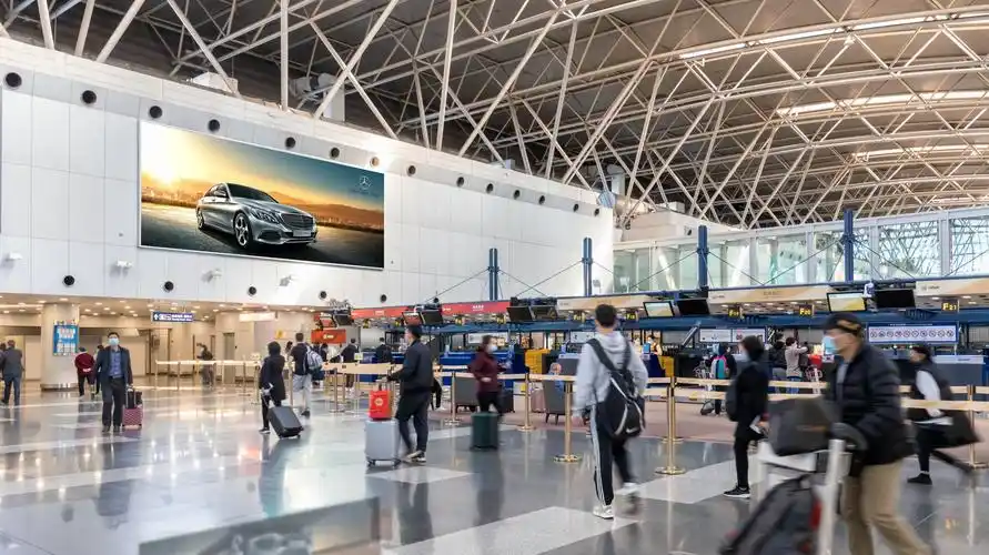 北京首都机场广告,首都机场t2航站楼值机大厅广告,万事成传媒