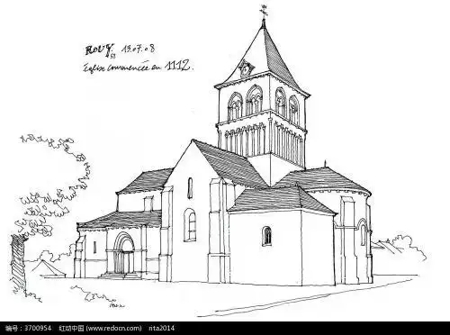 外国建筑简笔画