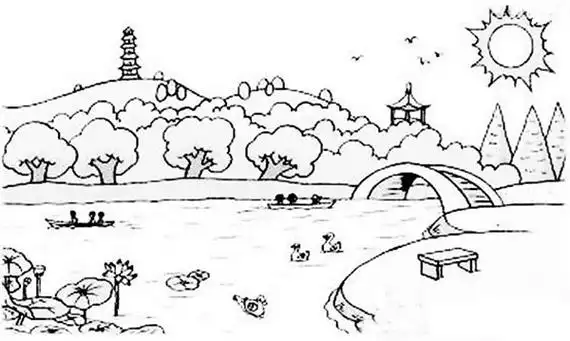 春天的公园风景简笔画图片植树节简笔画图片大全_植树节怎么画_植树节