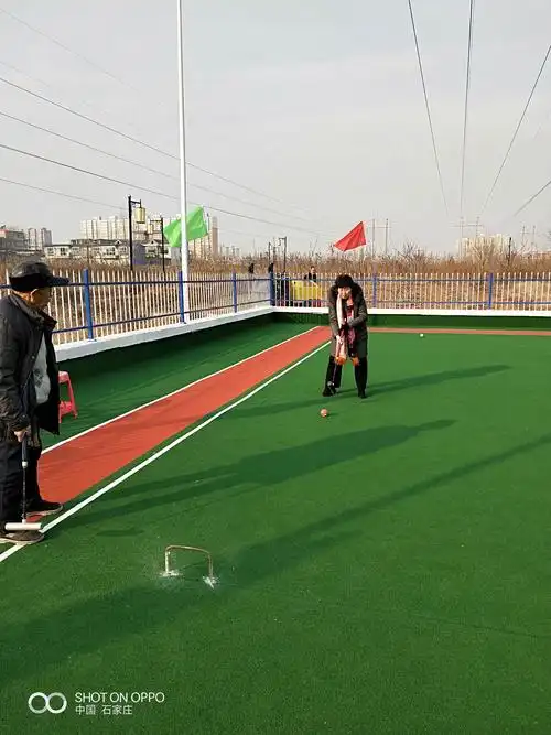 赞皇县建成首座髙标准门球场,12月19日己投入使用.
