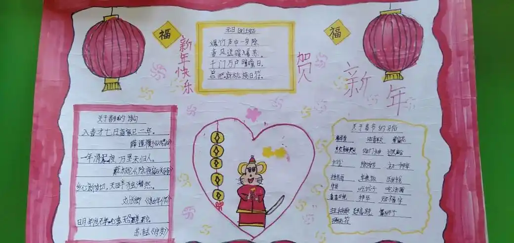 2020年寒假期间春节手抄报
