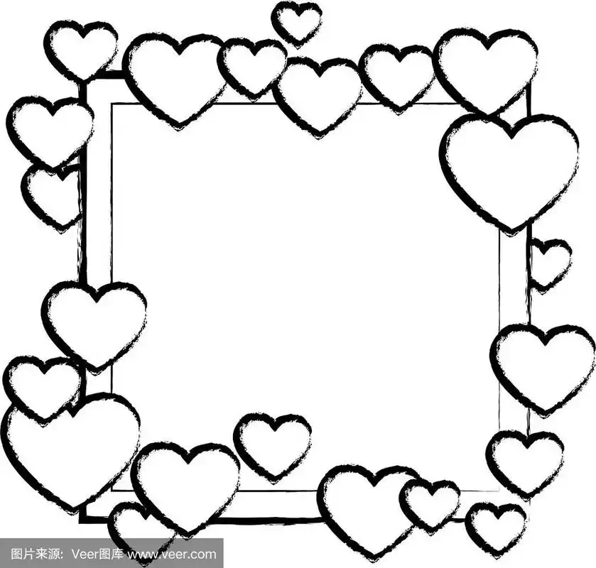 浪漫的心形画框