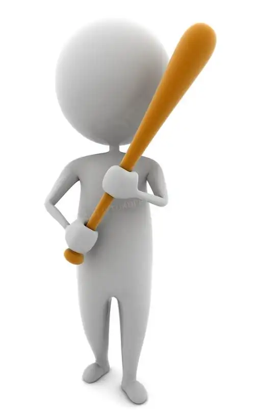 手握棒球棒的3d小人创意高清图片