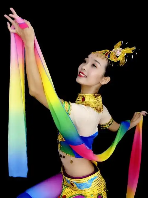 水袖舞蹈服古典敦煌飞天舞演出服装元旦晚会古典舞女