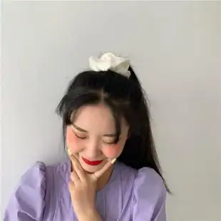 ins博主百搭纯色拉丝亮光大肠发圈高马尾发绳头绳 自制_便宜推