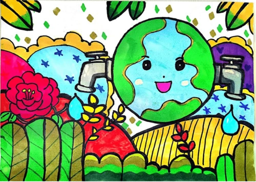 走进环保设施共建低碳校园低碳生活兵团二中有画要说