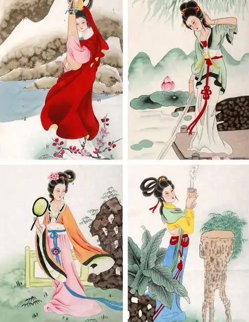 中国四大美女国画 - 仕女图 - 99字画网