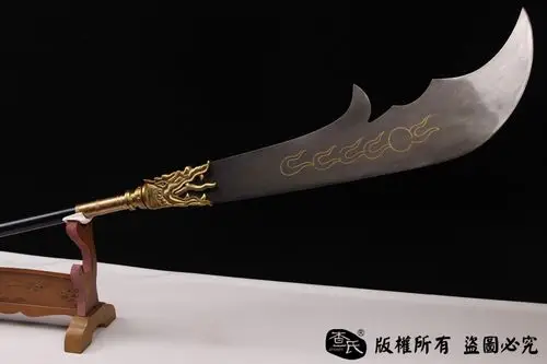 青龙偃月刀-关云长用刀-手雕装具,百炼钢刀身