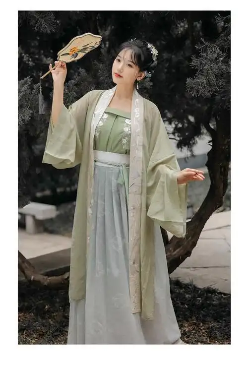 瓷俪新品汉服夏天轻薄凉快齐腰现货澜珊阁宋制刺绣汉服女长褙子吊带齐