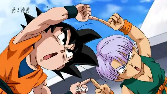 悟天与特兰克斯合体成悟天克斯挑战比鲁斯