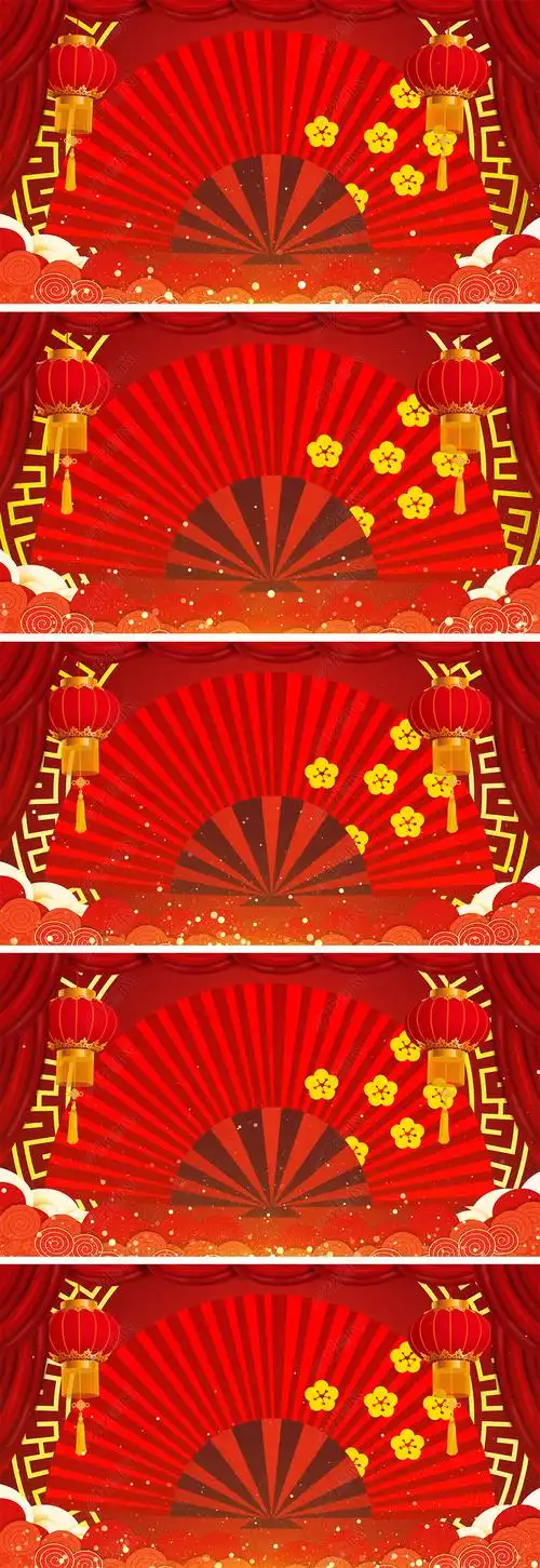 中国风戏曲曲艺相声祥云扇子led背景视频