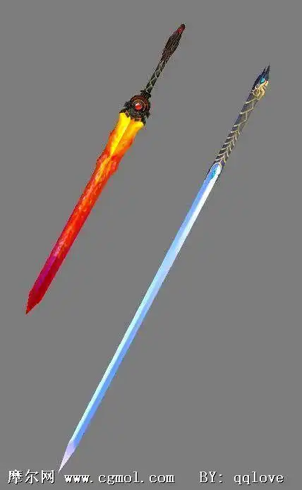 仙剑义和,望舒 雌雄双剑3d模型