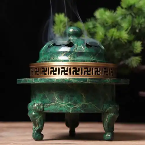 圣象三足香炉纯铜 家用室内檀香炉 沉香茶道创意摆件大号纯铜香炉