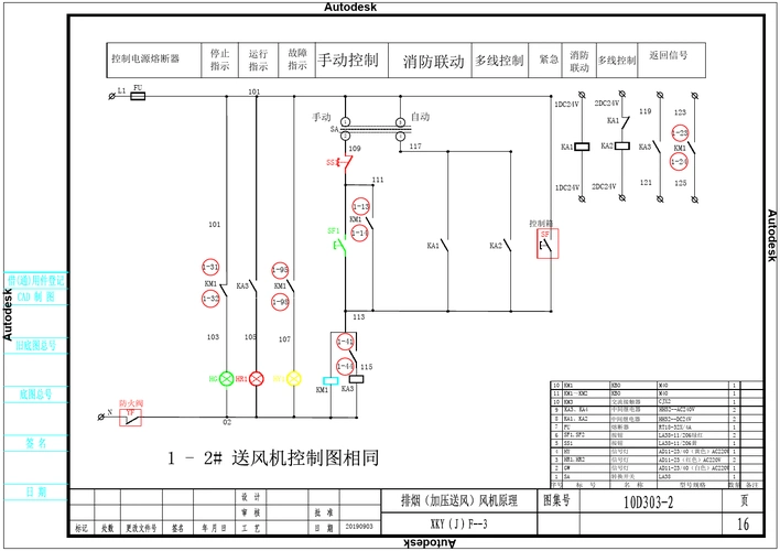 消防风机多线控制图-model