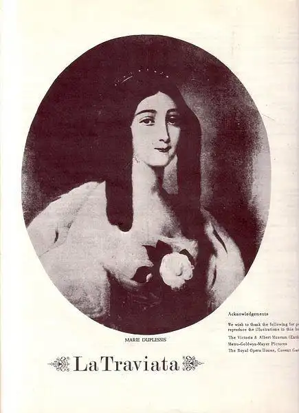 歌剧《茶花女》海报——照片中人据说为小仲马的情人,茶花女的原型