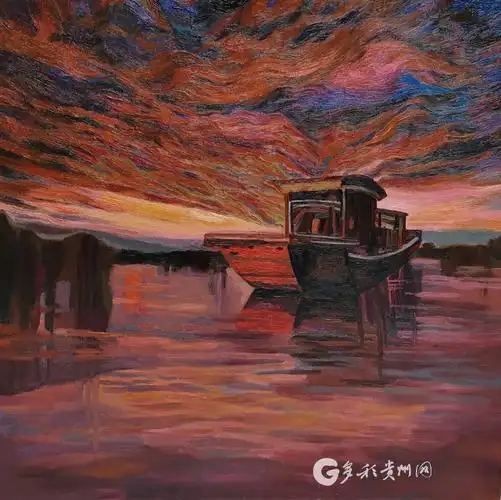 油画《红船》100cmx100cm
