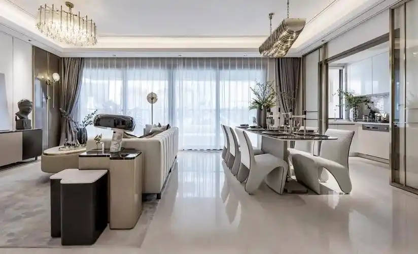 140㎡大平层,优雅轻奢大宅范儿,横厅布局太亮眼了!