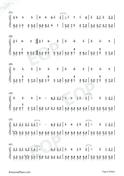 寄明月-sing女团双手简谱预览2