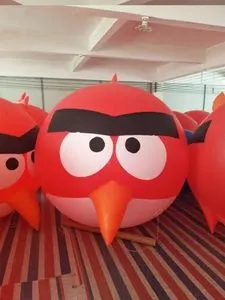愤怒的小鸟空飘,pvc动物头型气球,升空pvc模型厂家直销来图定制