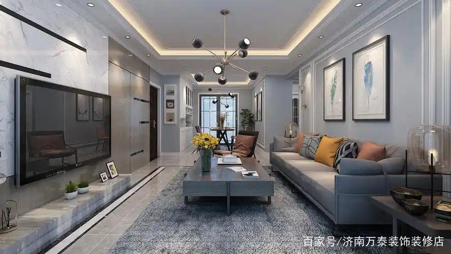 玉兰花园二期125平现代简约轻奢风格室内装修效果图案例