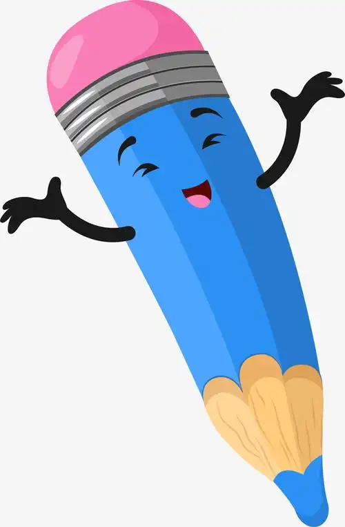 蓝色卡通铅笔