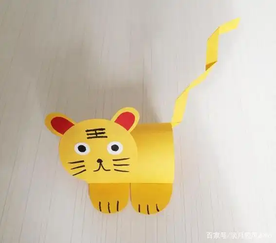 幼儿手工,用卡纸做可爱的小老虎,好学又好看,可以当手工作业