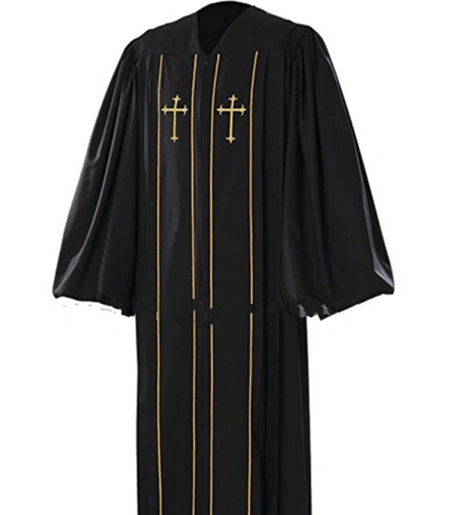 定制黑色库存神职人员长袍为成人批发 cassock