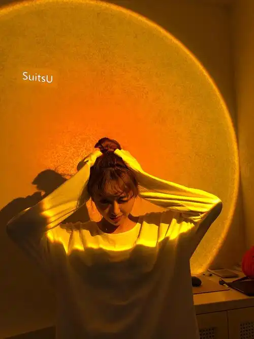 拍照设计师氛围摄影网红夕阳灯落日灯的的高配版组合日落红16蓝紫18