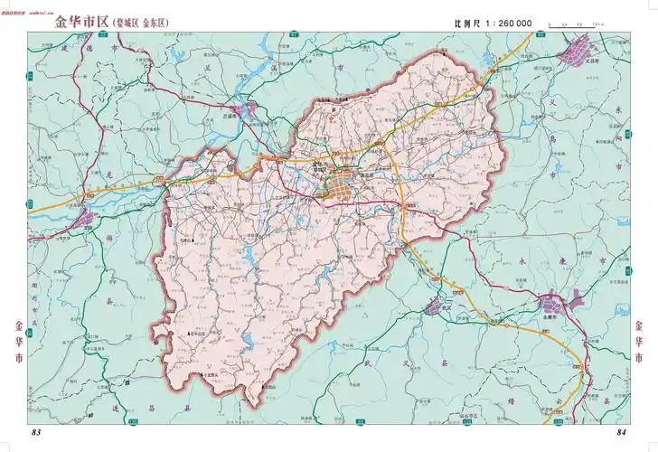 浙江省金华市区地图全图查询