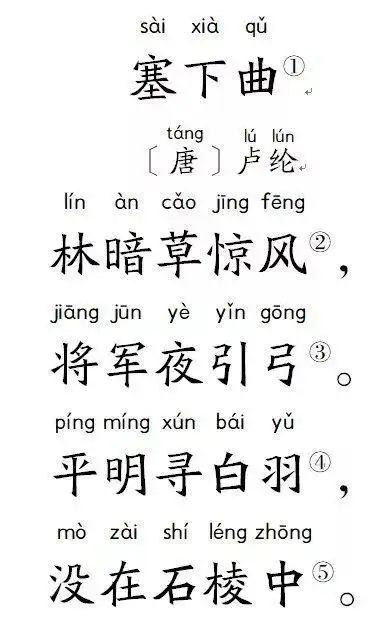 小学生扩展古诗80首:塞下曲