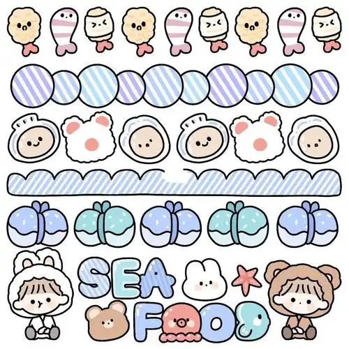 自制奶油土贴纸素材