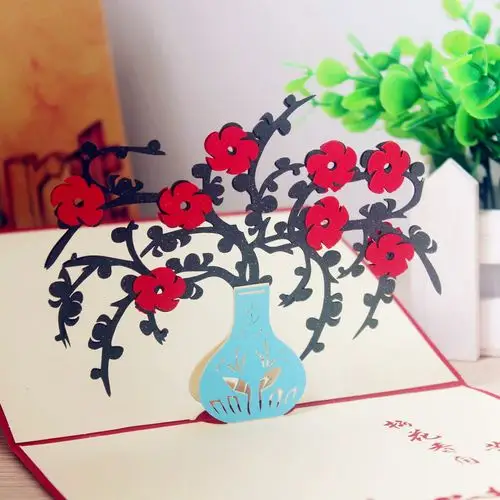 樱花树3d立体贺卡创意新年惊喜送老师中秋礼物品感谢祝福小卡片 - dii