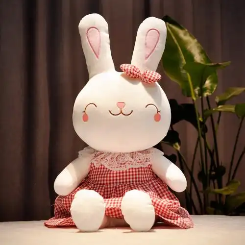 智扣兔子毛绒玩具女孩布娃娃儿童女陪睡觉大号抱枕可爱小白兔公仔玩偶