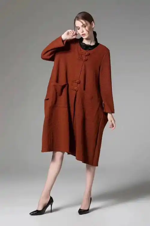 旭丹妮19秋冬北欧原创设计连衣裙广州品牌折扣女装尾货淘宝快手直播