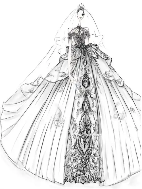 左滑帮我手稿还原60设计师笔下的公主裙78
