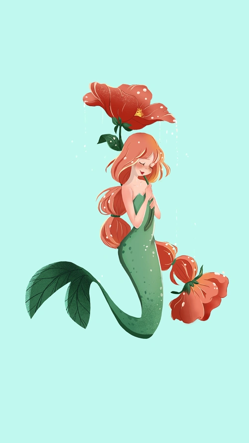 小人鱼|插画|商业插画|咯啵 - 临摹作品 - 站酷 (zcool)