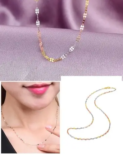 千禧之星 18k三色彩金项链-动情