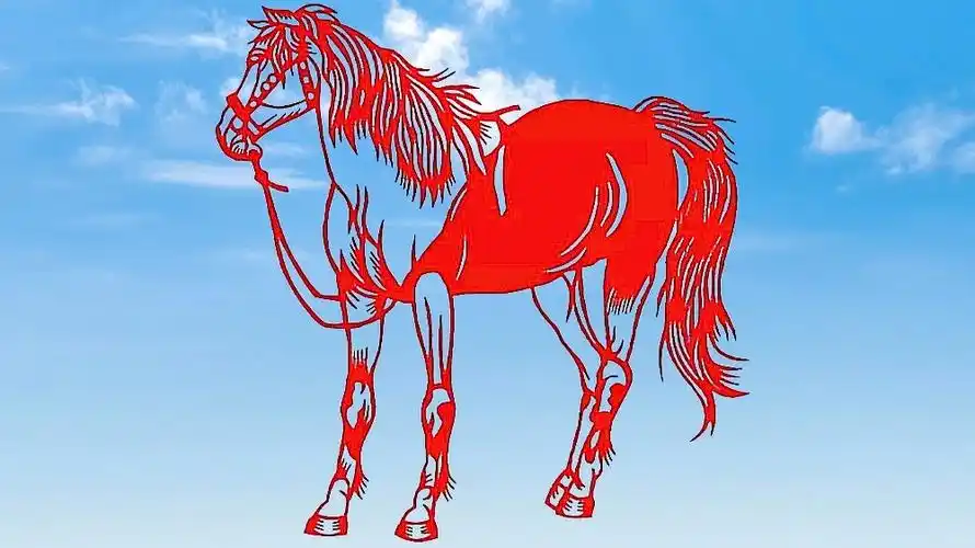 《美图欣赏》(剪纸艺术)送你骏马剪纸,祝你马到成功!