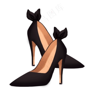 三八妇女节卡通手绘高跟鞋,免抠元素