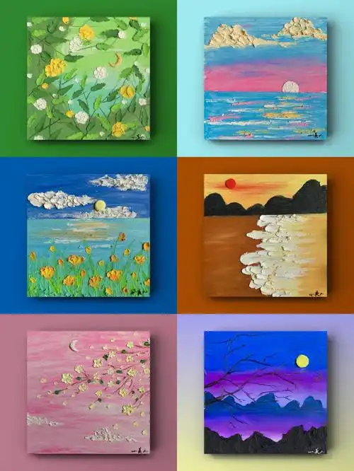 0绘画基础也可以画出超美的油画棒画60