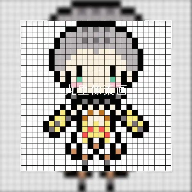 王者荣耀达摩像素画.#像素画教程 #像素画 #网格画教学 # - 抖音