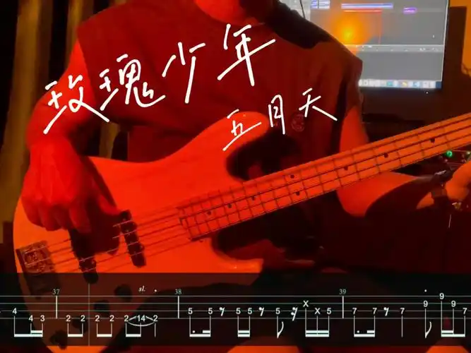 玫瑰少年五月天贝斯演奏动态bass谱