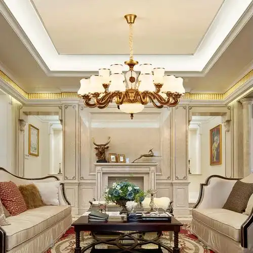 欧式吊灯客厅灯简欧锌合金大厅灯轻奢餐厅卧室灯现代简约led灯具 - 爵