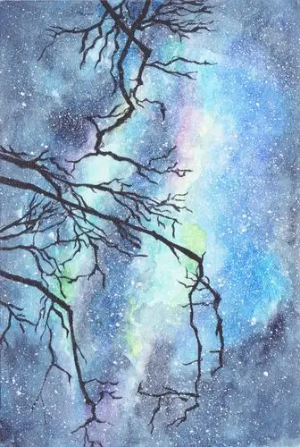 星空水彩画